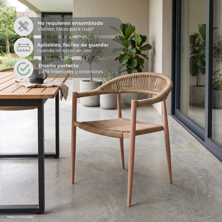 Silla de Exterior Malaki Marrón