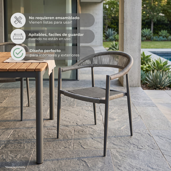 Silla de Exterior Malaki Gris