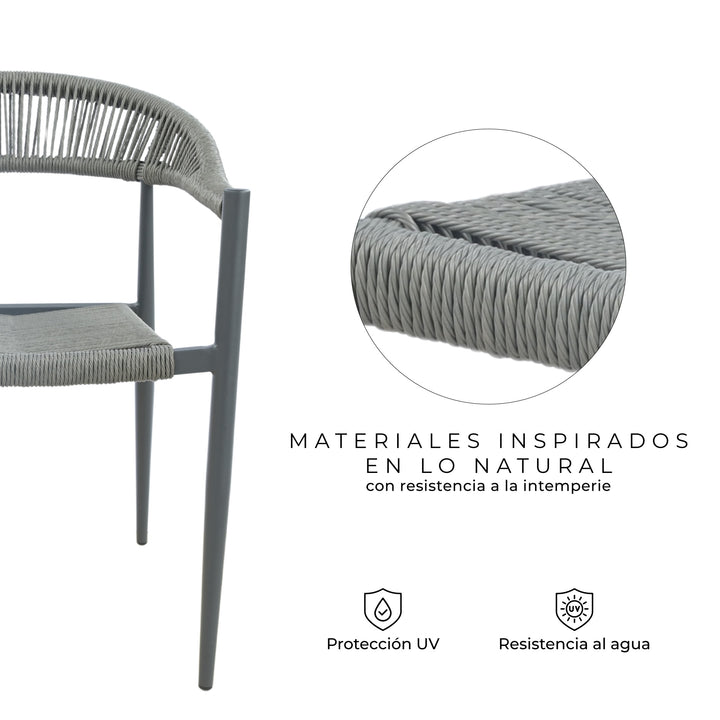 Silla de Exterior Malaki Gris