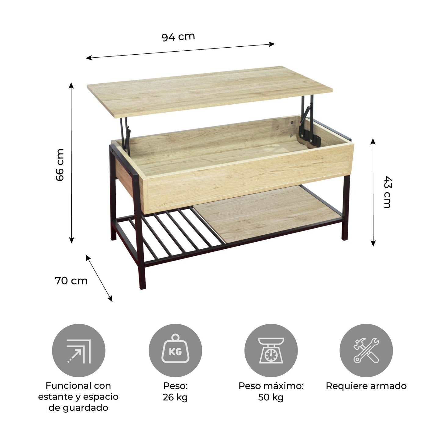 Mesa Ratona Elevable Metamorfia