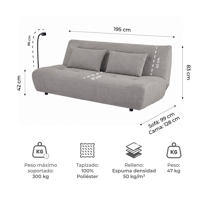 Sofá Cama 3 Cuerpos Milano
