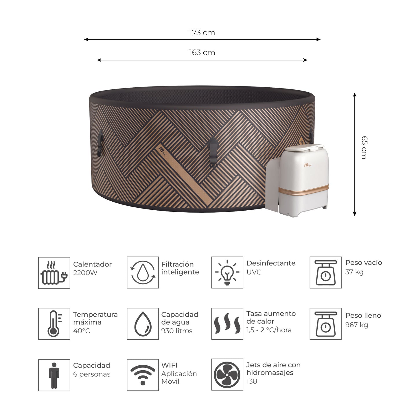Spa Hidromasaje Exterior Mono Eco 6 Frame