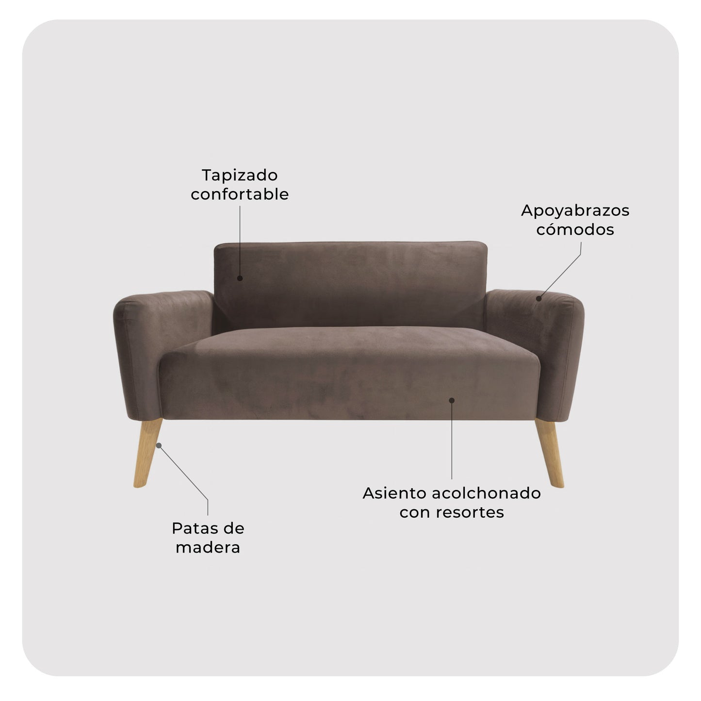 Sillón 2 Cuerpos Nemi Marrón