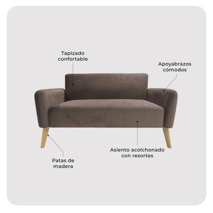 Sillón 2 Cuerpos Nemi Marrón