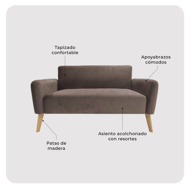 Sillón 2 Cuerpos Nemi Marrón
