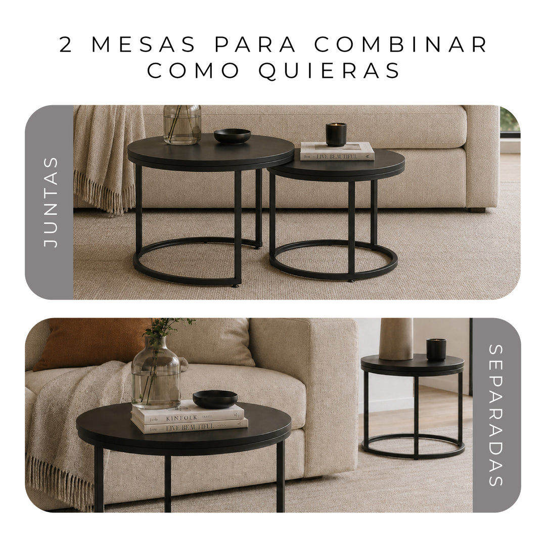 Set de Mesas Ratonas Core Negras