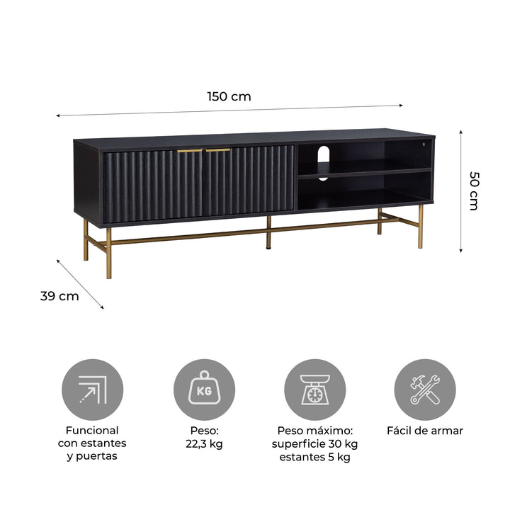 Rack de TV Queens Negro
