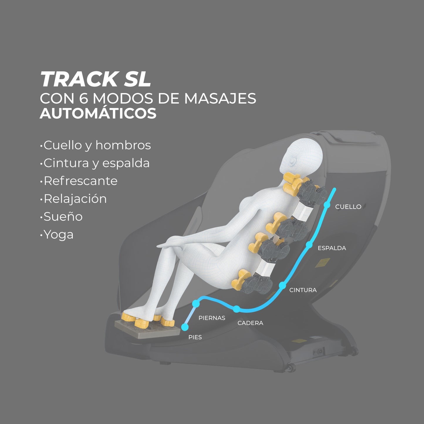 Sillón Masajeador Reclinable Zero Gravity Blanco