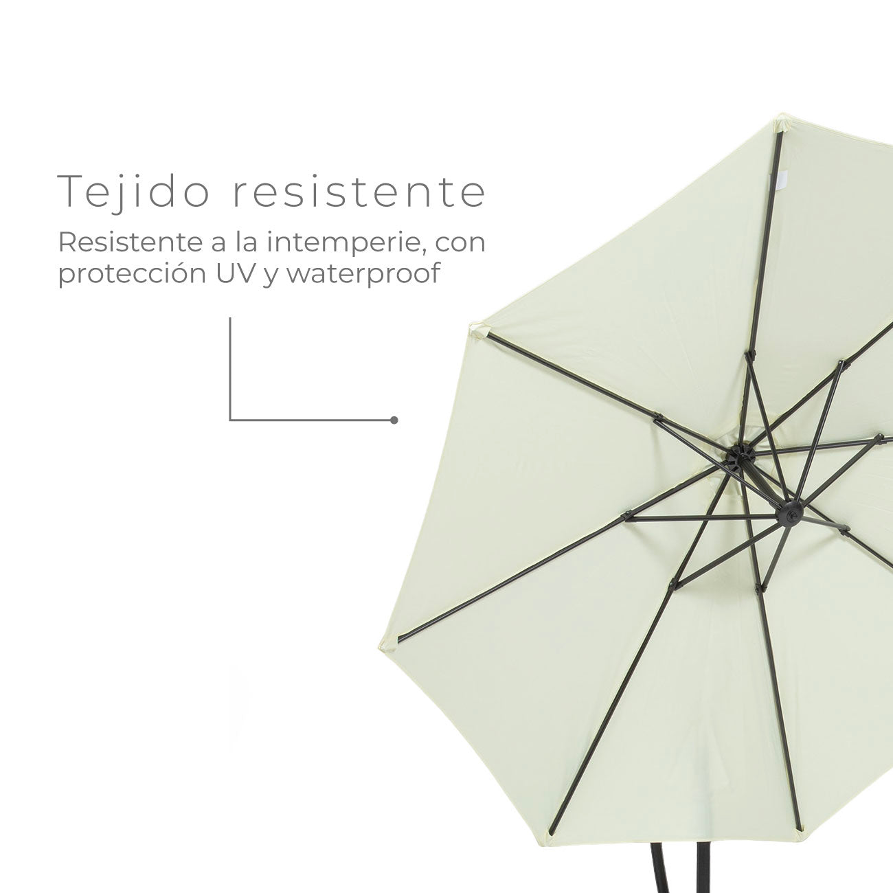 Sombrilla Lateral Con Base Beige