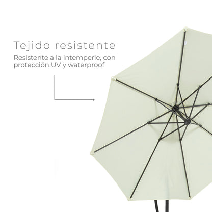 Sombrilla Lateral Con Base Beige