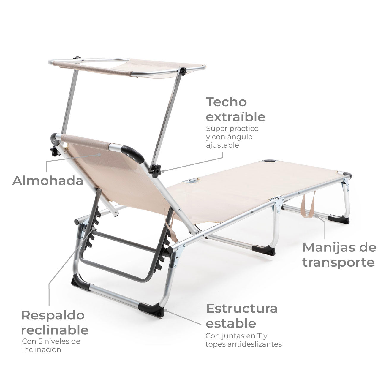 Reposera con Techo Areia