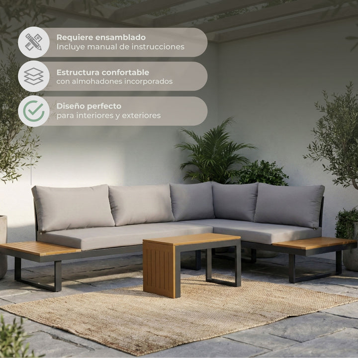 Set Exterior de Sillón en L + Mesa Saigon