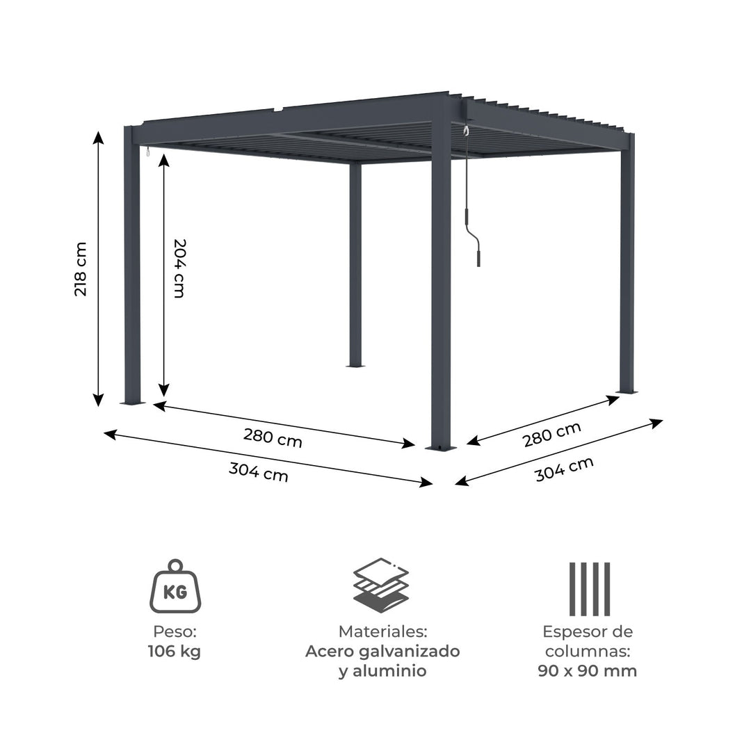 Pérgola Bioclimática 304x304 Shade-B