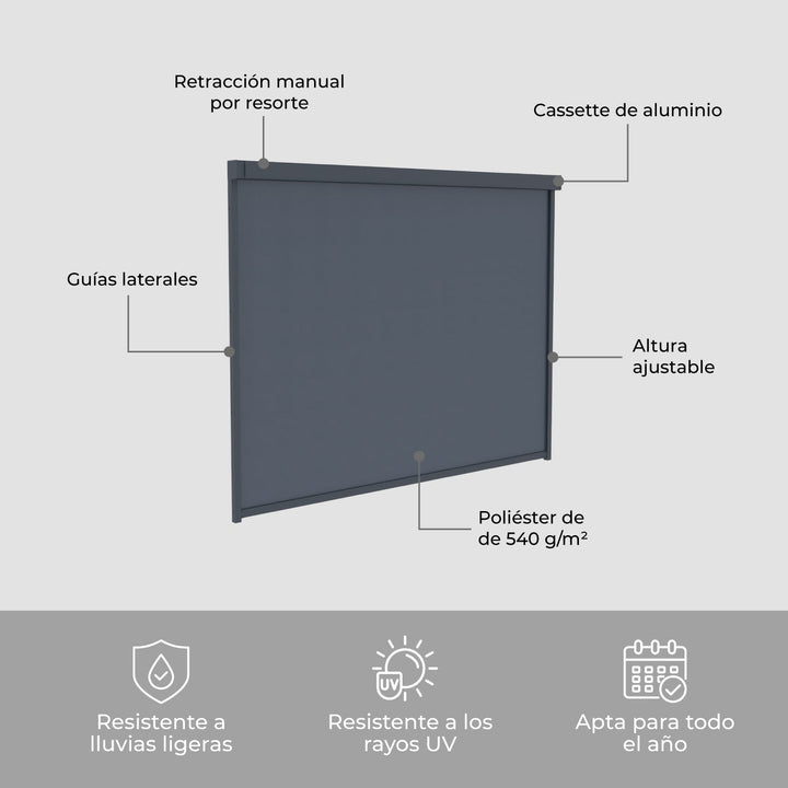 Pantalla Lateral Retráctil para Pérgola Side-A