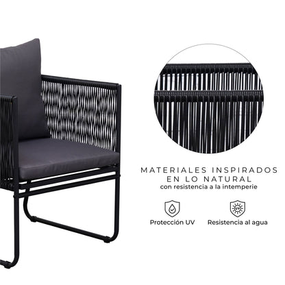 Set Exterior de Sillas y Mesa Kiri