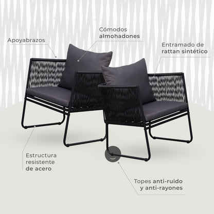 Set Exterior de Sillas y Mesa Kiri