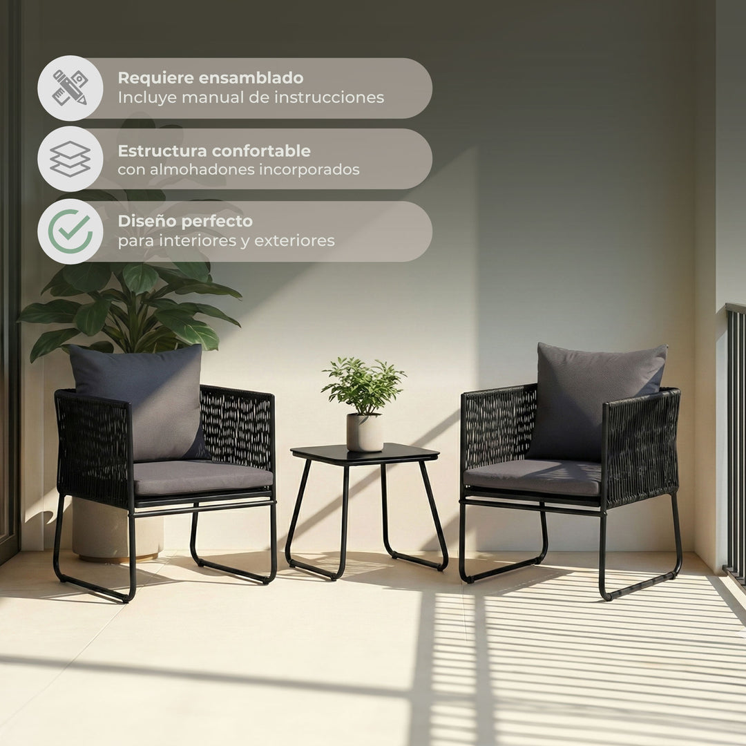 Set Exterior de Sillas y Mesa Kiri