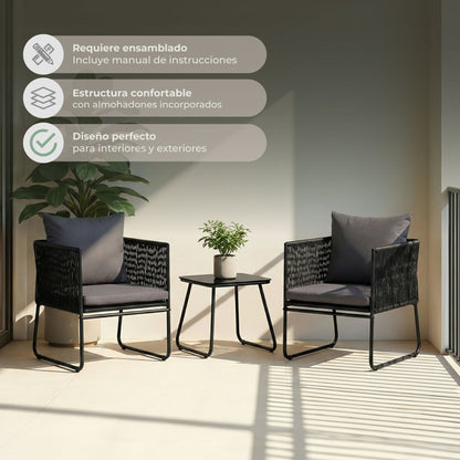 Set Exterior de Sillas y Mesa Kiri