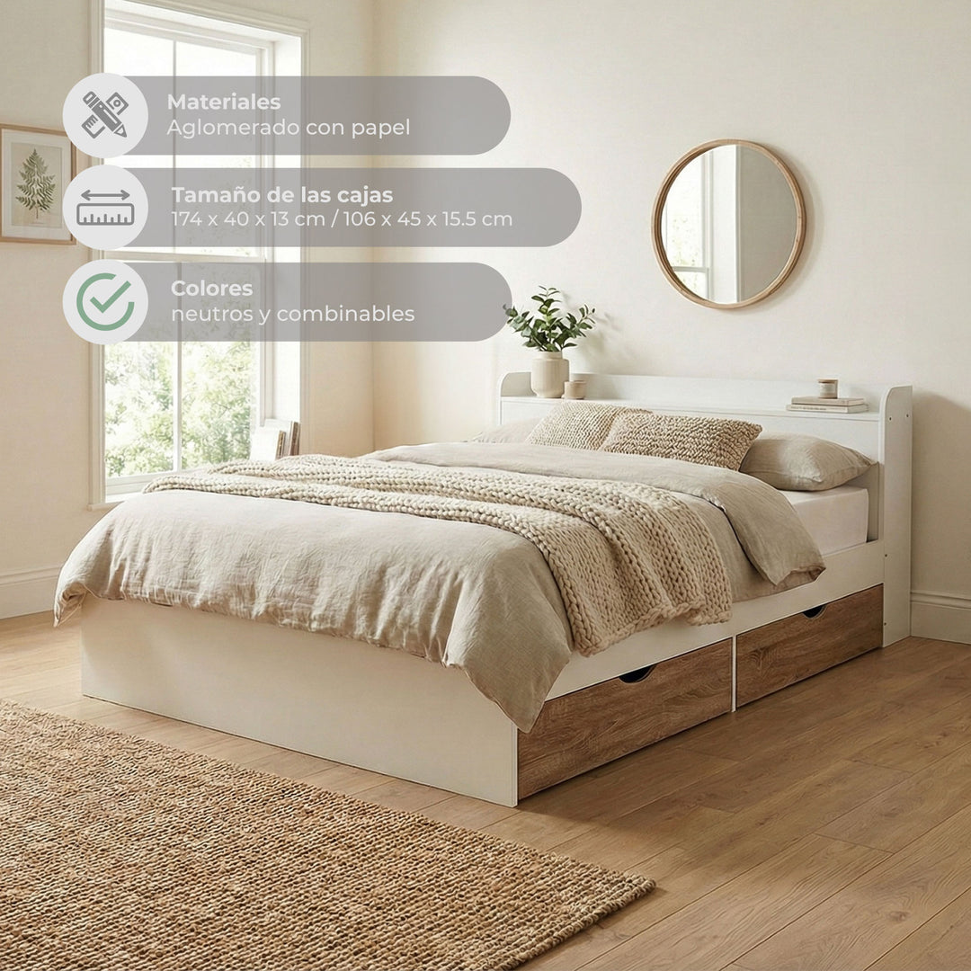 Cama Queen Nórdica con Cajones
