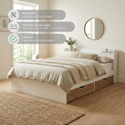 Cama Queen Nórdica con Cajones