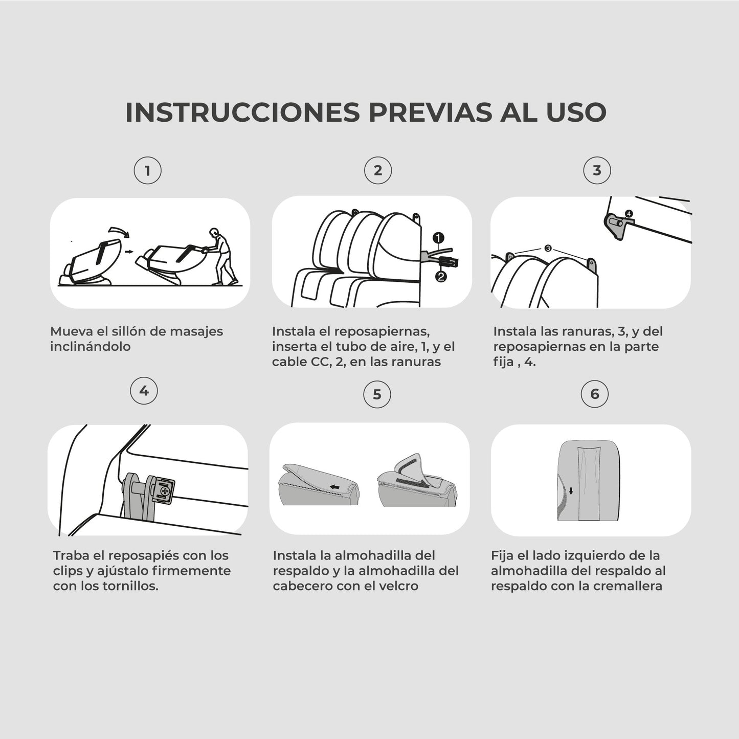 Sillón Masajeador Reclinable Zero Gravity Blanco