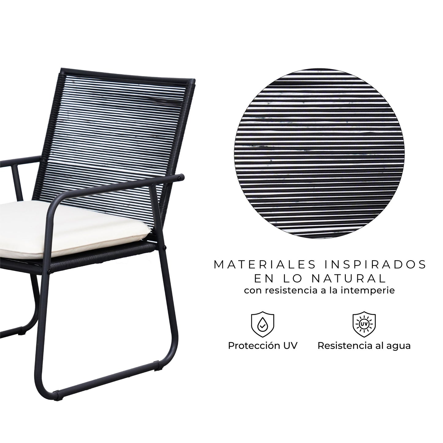 Set Exterior de Sillón Sillas y Mesa Ruko