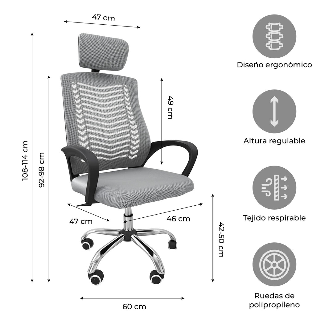 Silla de Escritorio Ergonómica SILL-Q2G