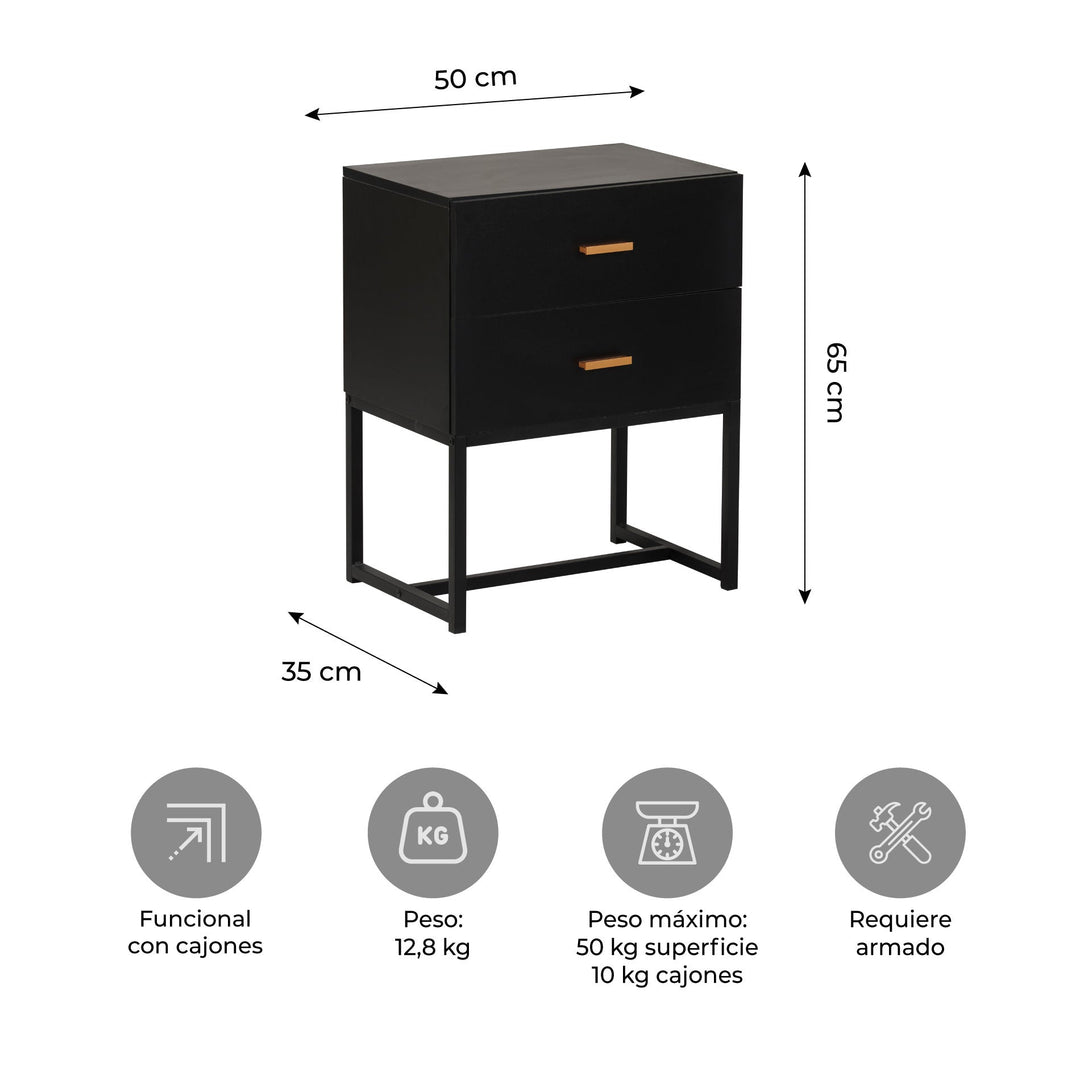 Mesa de Luz Block Negro