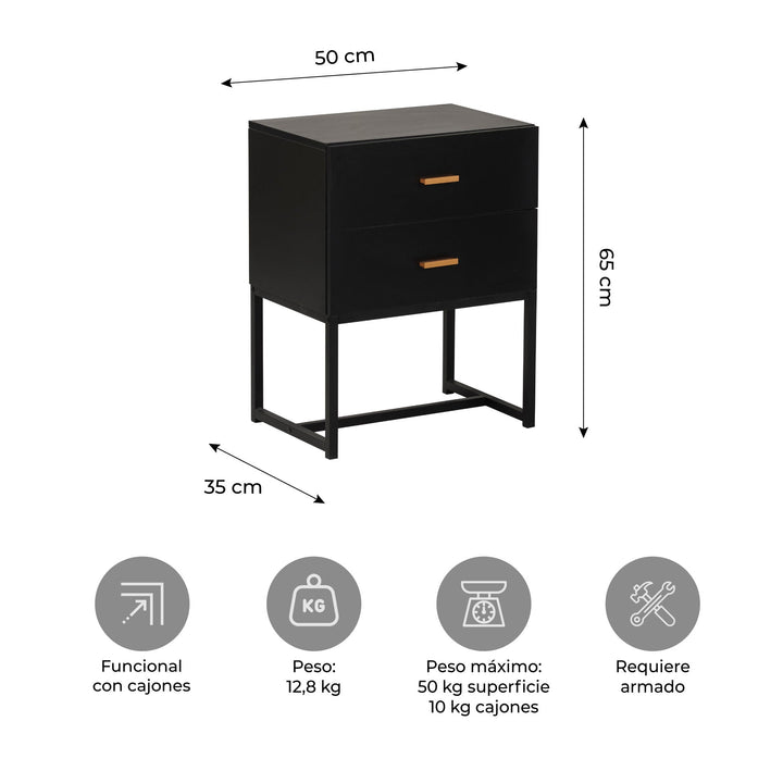 Mesa de Luz Block Negro