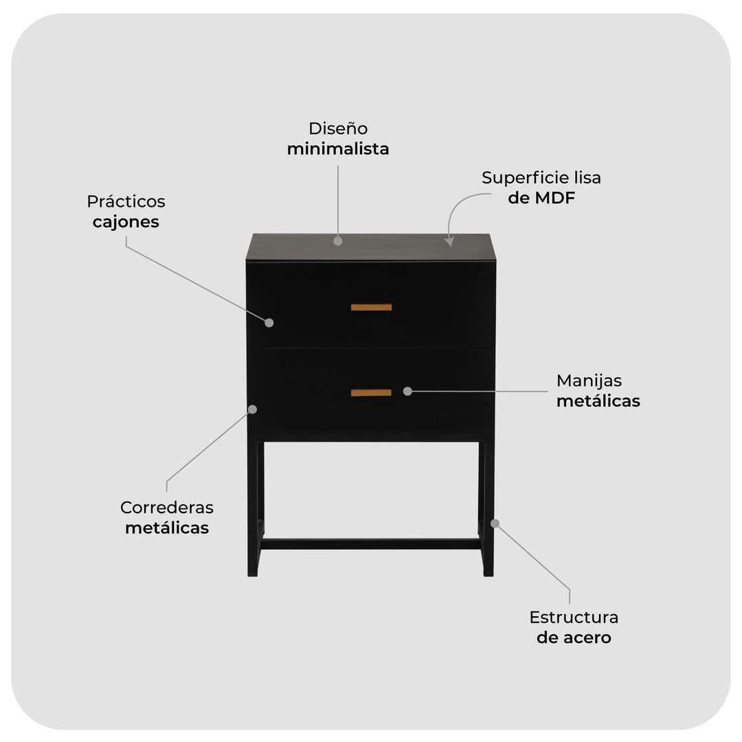 Mesa de Luz Block Negro