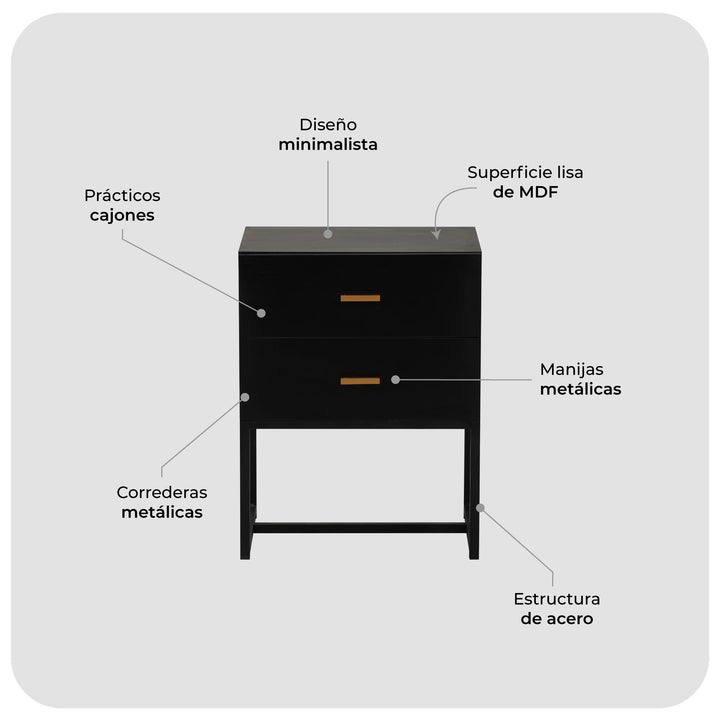 Mesa de Luz Block Negro