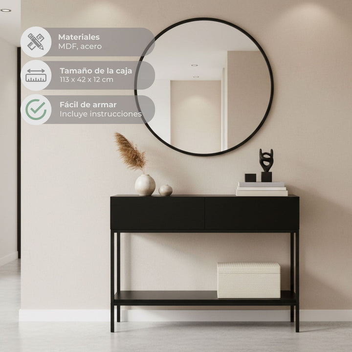 Mesa Recibidora Edge Negro