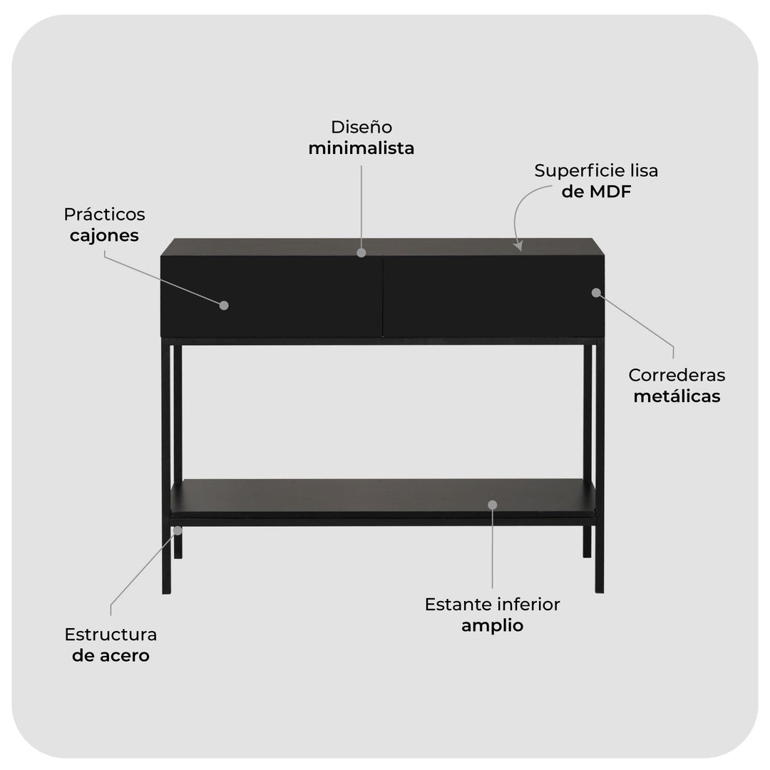 Mesa Recibidora Edge Negro