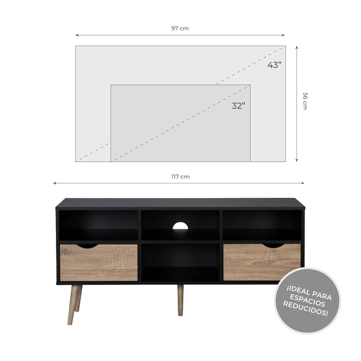Rack de TV Bolonia Black