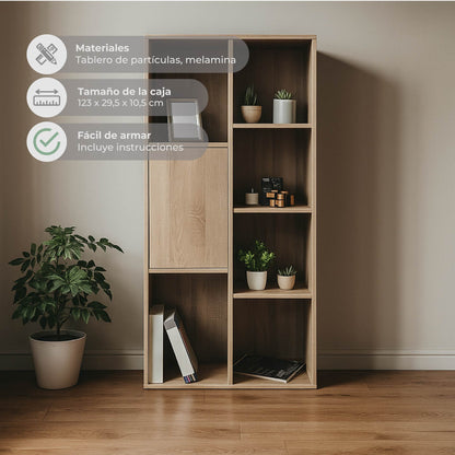 Biblioteca Estilo Madera Roble Tokio