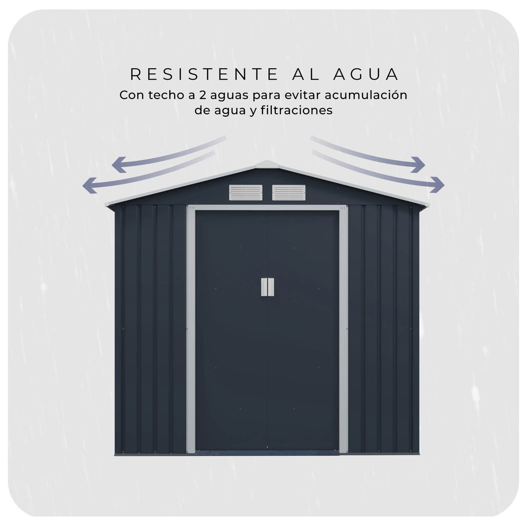 Cobertizo Armario Para Exterior Archer A 213x127x195 Cm Gris