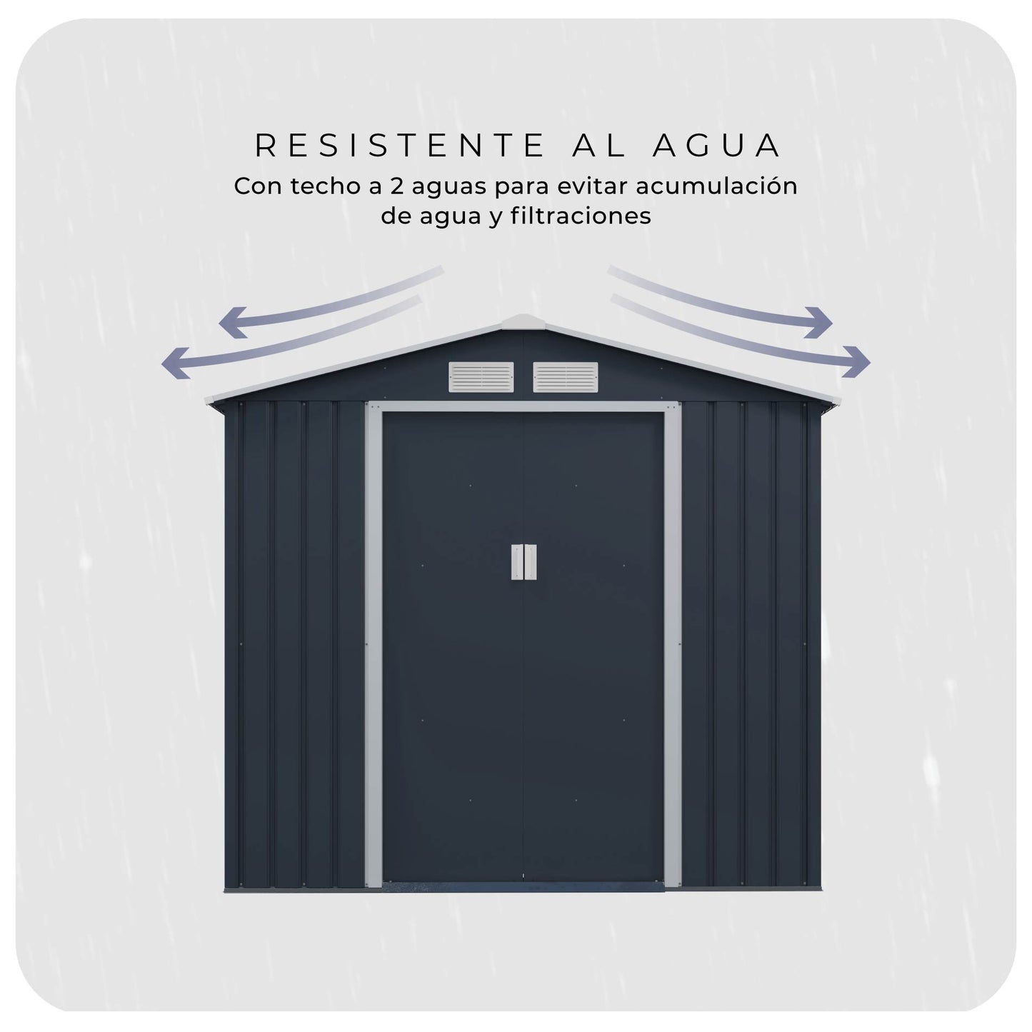 Cobertizo Armario Para Exterior Archer A 213x127x195 Cm Gris