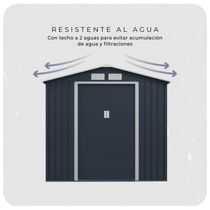 Cobertizo Armario Para Exterior Archer A 213x127x195 Cm Gris
