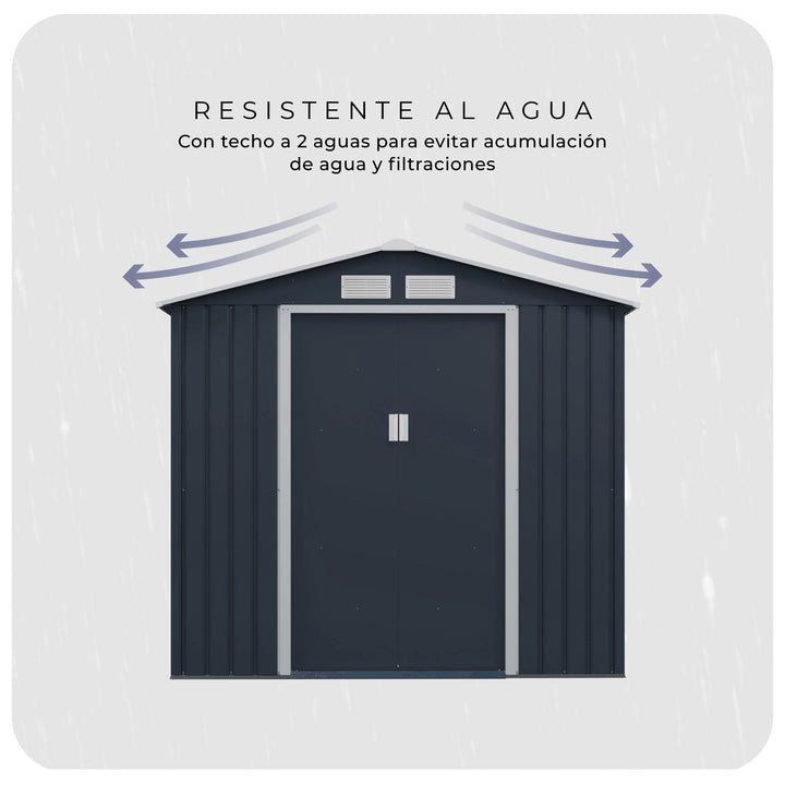 Cobertizo Armario Para Exterior Archer A 213x127x195 Cm Gris