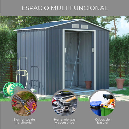 Cobertizo Armario Para Exterior Archer A 213x127x195 Cm Gris