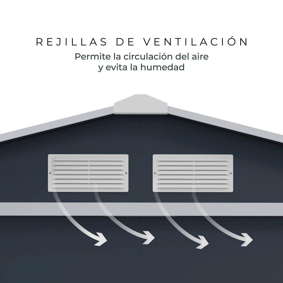 Cobertizo Armario Para Exterior Archer A 213x127x195 Cm Gris