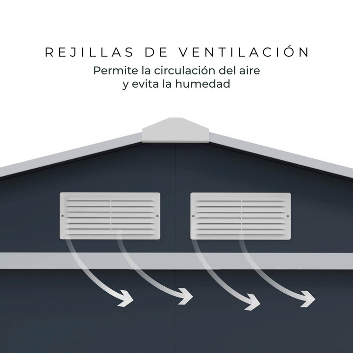 Cobertizo Armario Para Exterior Archer A 213x127x195 Cm Gris