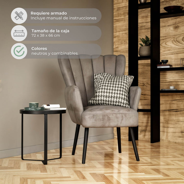 Sillón Individual Azalia Gris