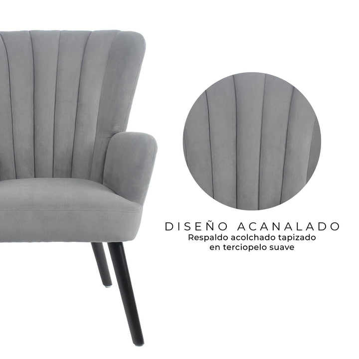 Sillón Individual Azalia Gris