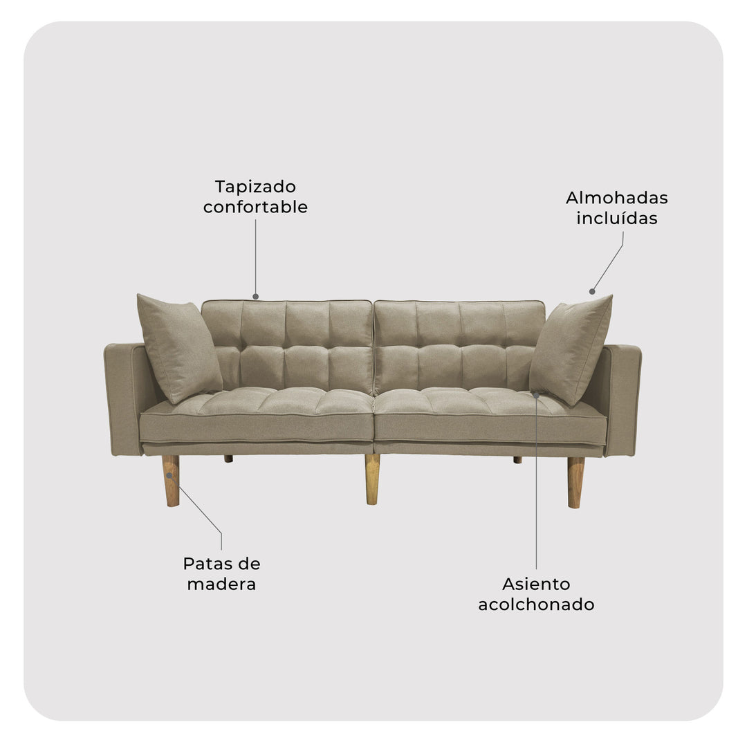 Sofá Cama 2 Cuerpos Fiano Beige