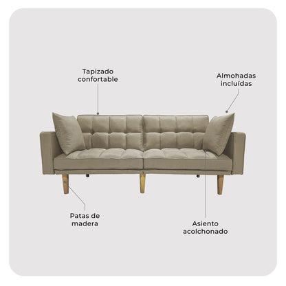 Sofá Cama 2 Cuerpos Fiano Beige