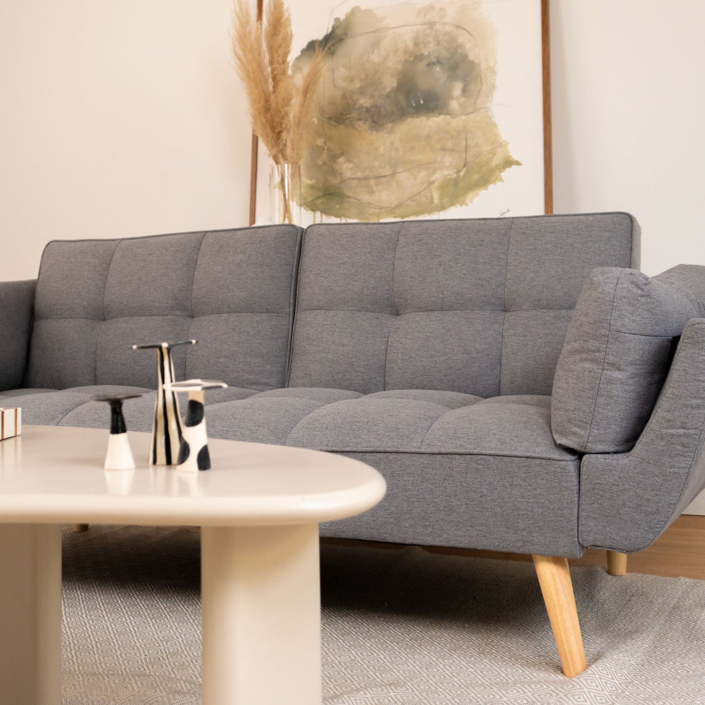 Sofá Cama 3 Cuerpos Buher Gris