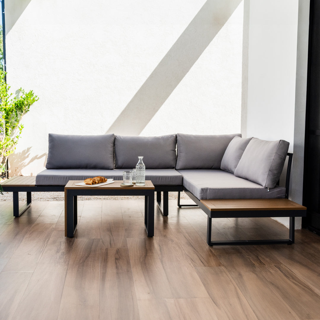 Set Exterior de Sillón en L + Mesa Saigon