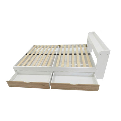 Cama de 2 Plazas Nórdica Con Cajones