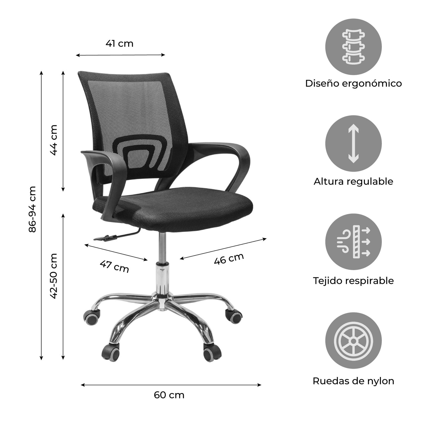 Silla de Escritorio Ergonómica Mesh